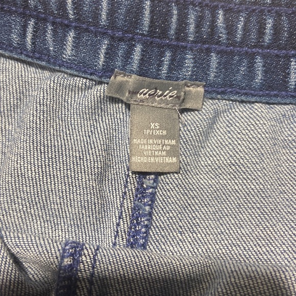 Aerie Drawstring Denim Elastic Waist Pull-on Shorts. Size XS. - Picture 4 of 6